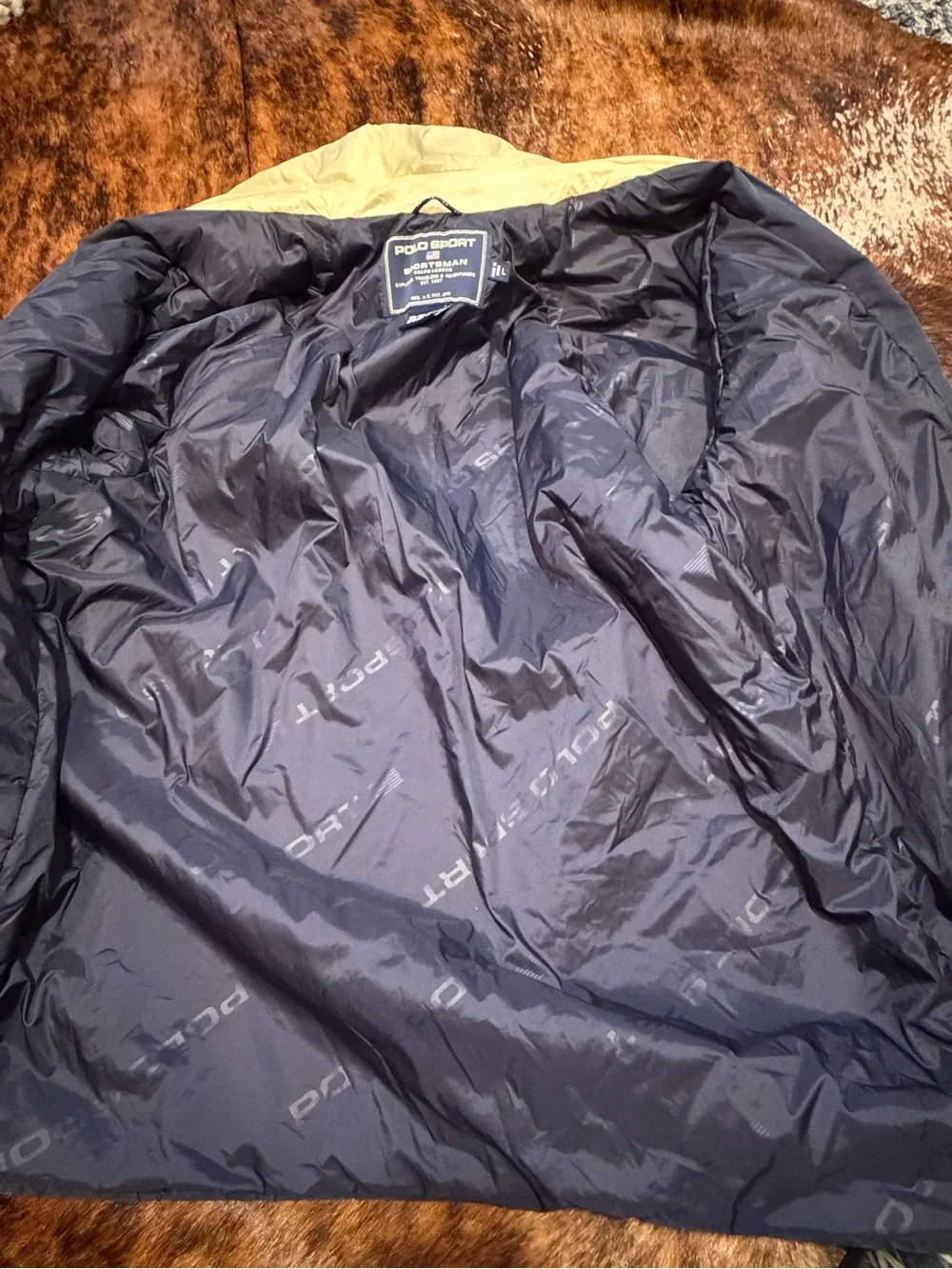 Vintage Polo Sport Ralph Lauren Sportsmans Parka Jacket Mens L Navy Puffer 90s